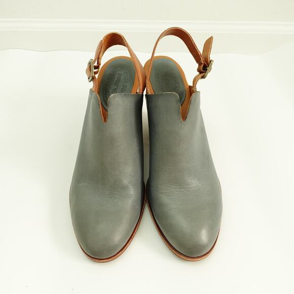 Kork-Ease Womens Rayleigh Slingback Heels Leather Clogs Slate Blue Size 11M - Picture 3 of 9